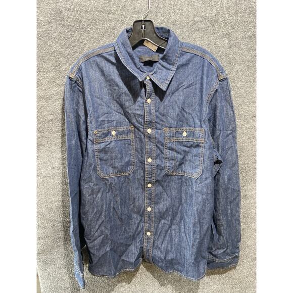 Cotton On Other - Cotton On Men - Brooklyn Long Sleeve Shirt - Dark indigo Large Blue